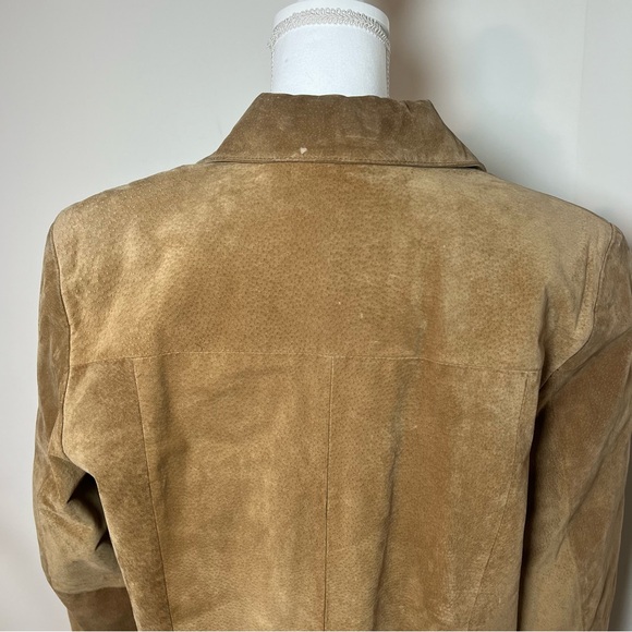 NY & Co 90s/Y2K Classic Genuine Suede Leather Jacket Light Tan Camel 🧥✨ - Picture 10 of 16